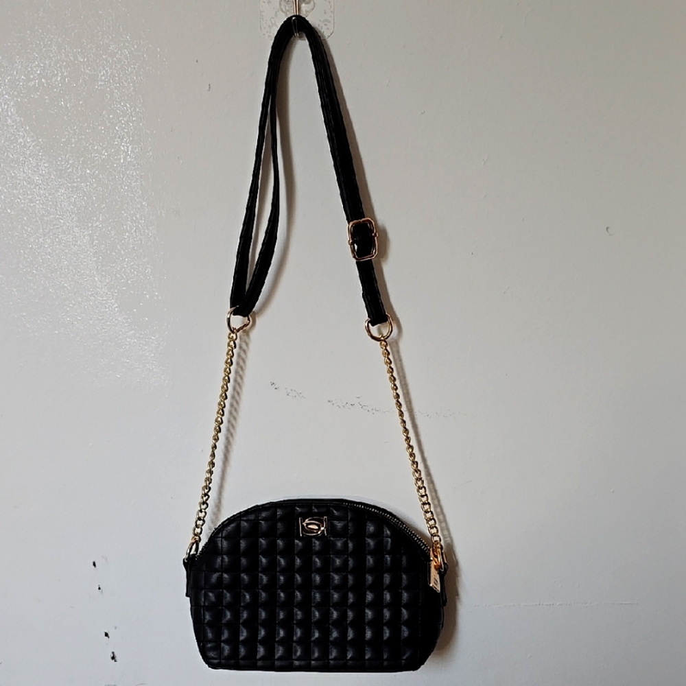 Bebe Black Quilted Crossbody Bag